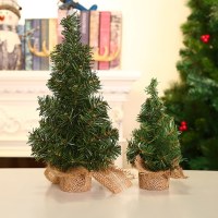 クリスマスツリー 20 センチメートルグリーンツリー 30 センチメートルミニクリスマスツリーリネンボトムツリークリスマスショッピングモールウィンドウテーブル装飾