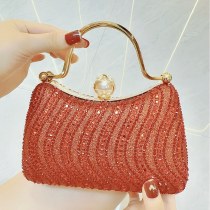 ヨーロッパとアメリカのレトロなフルダイヤモンドディナーバッグハンドバッグシングルショルダークロスボディバンケットチェーンレディースバッグ