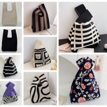 女性用ニットバッグ、ニットハンドバッグ、多用途リストバッグ、トートバッグ、 ポリエステル 織バッグ、パンダバッグ、バッグ