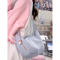 韓国女子中学生用バッグ、シンプルでかっこいいメッセンジャーバッグ、女子学生、カジュアルで万能、大容量のお団子バッグ
