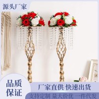 結婚式のベッドルームアレンジメントフラワースタンド結婚式のシーン花道ガイド結婚式の新居電気メッキゴールドシーンの装飾