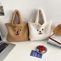 秋冬新作両面ぬいぐるみバッグ、多用途大容量ハンドバッグ