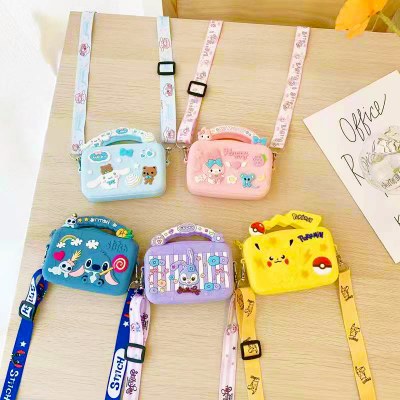 クリエイティブ子供の小銭入れ小さな正方形バッグシリコンクロスボディバッグアボカドパイナップルイチゴ恐竜ガールハンドバッグバッグ