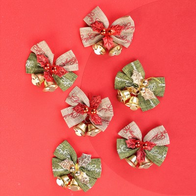 クリスマスの弓 クリスマスの飾り 鐘の葉の弓 クリスマスツリーの飾り