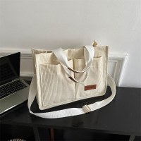 コーデュロイ大容量ファッションハンドバッグ春夏の新しいファッションスタイル今年人気のショルダーバッグトートバッグ