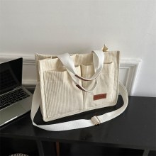 コーデュロイ大容量ファッションハンドバッグ春夏の新しいファッションスタイル今年人気のショルダーバッグトートバッグ