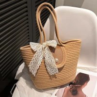 わら織りバッグ 2024 新ファッション多用途 ins クロスボディバッグ海辺の休暇バッグ diy 牧歌的なスタイルの織バッグ