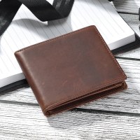 財布メンズクレイジーホースレザーレトロビジネスメンズ財布複数のカードスロットrfid本革財布ショートウォレット
