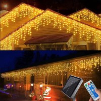 リモコンソーラー LED カラフルなライトストリング屋外防水庭中庭フェスティバル星空滝ライトアイスバーライト