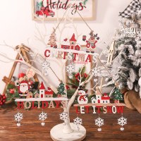 新しいクリスマス木製ペンダントカラフルなウェルカムサインハッピーホリデー木製看板ぶら下げ装飾ベル卸売
