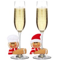 2024 新しいクリスマスワイングラスベルベット布ジンジャーブレッドマン人形ウィンドウディスプレイクリスマス装飾