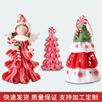 柔らかい粘土のクリスマス ミニツリー、創造的な小さな天使のクリスマス ツリーの形をした興味深いシーンの装飾品
