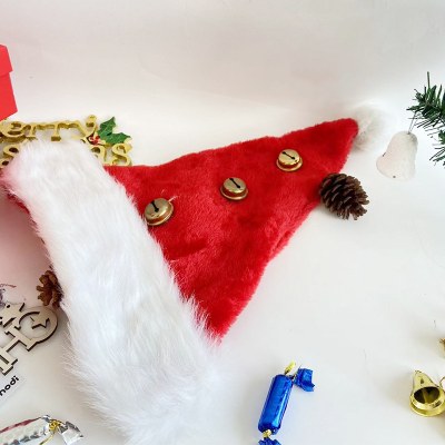 クリスマス 帽子 大人のサンタクロースビッグベルハットギフトホリデーぬいぐるみ雪だるま 帽子 卸売パック