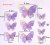 紫色系蝴蝶有纹路10只