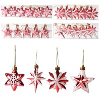 卸売新しいクリスマス ツリーの装飾特殊な形状のマルチポインテッド スター五芒星クリスマス ツリーの装飾小道具赤と白の星