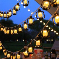 屋外キャンプランプ防水灯油ランプ LED レトロライトストリングキャノピー雰囲気ライトテント装飾キャンプライト usb