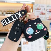 漫画猫シリコンミニ小銭入れキュートで絶妙なキーホルダーペンダントカップルスタイルヘッドフォンバッグペンダント