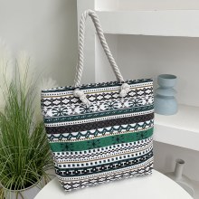 キャンバスバッグ大容量レディースショルダーバッグ新しいファッションプリントハンドヘルドトートバッグエスニックスタイルプリント