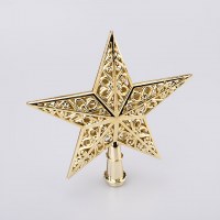 15 センチメートル中空クリスマスと新年の休日の装飾五芒星アクセサリー金と銀のクリスマスツリートップスター