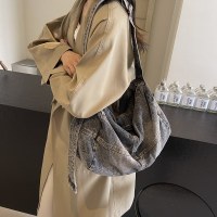 日本のカジュアルなレイジーキャンバスハンドバッグ通勤、授業、旅行、クロスボディバッグ、ファッショナブルな多目的ショルダーバッグ