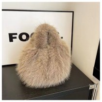 新しい秋冬の毛皮のバッグ、イミテーションキツネのぬいぐるみバッグ、ハイエンドで多用途のシングルショルダークロスボディバッグ、野菜バスケットハンドバッグ