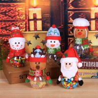 クリスマスキャンディージャー、プラスチック透明ギフトボックス、老人、雪だるま、ヘラジカ、クリスマス用品、装飾的な子供用の小さなギフト
