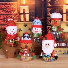 クリスマスキャンディージャー、プラスチック透明ギフトボックス、老人、雪だるま、ヘラジカ、クリスマス用品、装飾的な子供用の小さなギフト