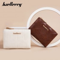 女性用財布 baellerry 新しいレディース財布ショートマルチカードスロットジッパーバッグ小銭入れエンボス財布