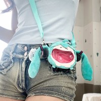 インスタイルダブルポニーテールガール小銭入れショルダーバッグ漫画ガールハート口紅アイドルカードディスプレイクロスボディバッグ