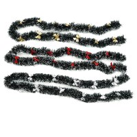 クリスマス装飾用品 クリスマスツリー ペンダント ガーランド 吊り下げ装飾 ダークグリーン ホワイトエッジ 2メートル ミニトップス ホワイトグラス
