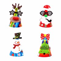 DIY クリスマス帽子クリスマス手作り紙帽子子供幼稚園活動教育玩具ドレスアップ装飾卸売