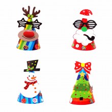 DIY クリスマス帽子クリスマス手作り紙帽子子供幼稚園活動教育玩具ドレスアップ装飾卸売