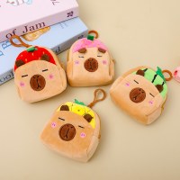 フルーツスタイルカピバラ小さなバックパックかわいい漫画ぬいぐるみ小銭入れ変更口紅収納正方形小さなスクールバッグ