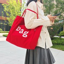 夏に人気の女性用キャンバスバッグ、 韓国 インレイジースタイルレタートートバッグ、学生通勤ショッピングバッグ、ショルダーバッグ