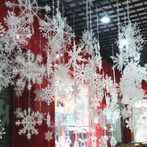 プラスチック雪片ウールワイヤー巻雪片泡雪片装飾品クリスマスツリー装飾ペンダント模擬雪片