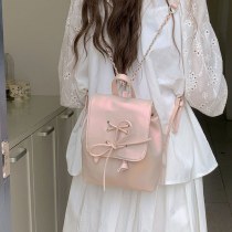 バレエスタイルの弓バックパック女性の 2024 新しいトレンディな 韓国 のバックパックかわいいポータブルショルダーバッグスクールバッグ