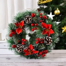 新しいクリスマス装飾花輪手作り模擬クリスマス花輪ドア吊り窓小道具アレンジメント装飾卸売