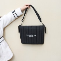 スペースコットンコンピュータバッグ 14 インチの女性のショルダーストライプ耐衝撃性抗充填保護ノートブック大容量コンパートメントバッグ