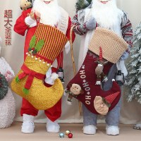 新しいクリスマス製品、特大クリスマスソックス、ギフトバッグ、大型装飾ソックス、スーパーマーケットやホテルのウィンドウペンダント