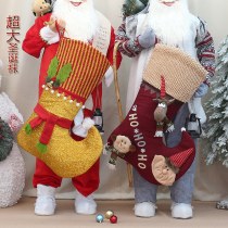 新しいクリスマス製品、特大クリスマスソックス、ギフトバッグ、大型装飾ソックス、スーパーマーケットやホテルのウィンドウペンダント