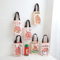 かわいいカピバラ Capibala キャンバスウォーターカップバッグ、ポータブルハンドバッグ、傘バッグ、魔法瓶カップハンドバッグ