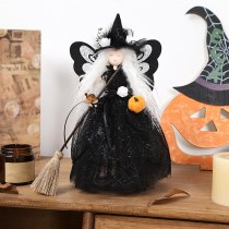 新しいハロウィーンの装飾バタフライ魔女掃除人形スイッチングゴーストデコレーションツリートップスター
