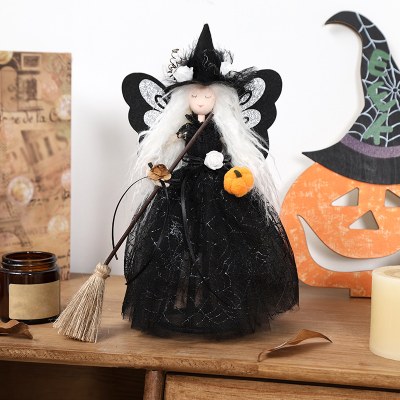 新しいハロウィーンの装飾バタフライ魔女掃除人形スイッチングゴーストデコレーションツリートップスター