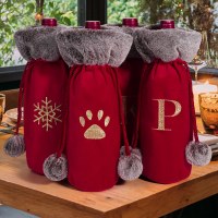 クリスマスぬいぐるみワインボトルセット装飾束ねた手紙ぬいぐるみボールワインボトルセットレストランの雰囲気ワインボトル装飾