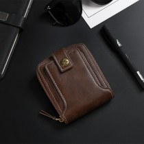 新しい対外貿易メンズショートウォレットヨーロッパとアメリカのファッション多機能 財布 ジッパーバックルカードホルダー卸売