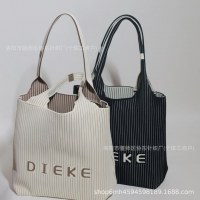 ニットバッグ ショルダーバッグ 編み込みバッグ シンプル マルチカラー ルーバー ピットストリップ トートバッグ 通勤 ショッピング 大容量バッグ 女性用