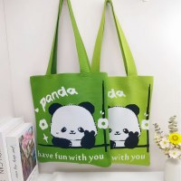 大容量ニットウールハンドバッグかわいいパンダランチボックスバッグギフトバッグ多用途カジュアルバッグ