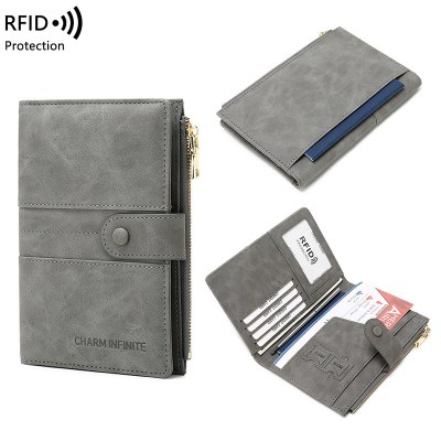 新しい盗難防止ブラシ RFID パスポート ホルダー ジッパー バックル パスポート カバー ドキュメント ホルダー多機能旅行パスポート バッグ