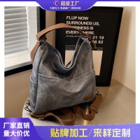 大容量レトロハンドバッグシングルショルダーバックパック旅行トートバッグ通勤ショルダー脇バッグ