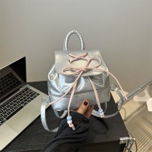 今年の人気のファッション韓国スタイルの女性の弓カジュアルバッグ2024新しい多用途の外出用バックパック